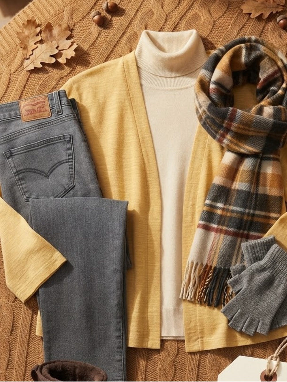 croft & barrow Light Yellow Open-Front Women's Cardigan